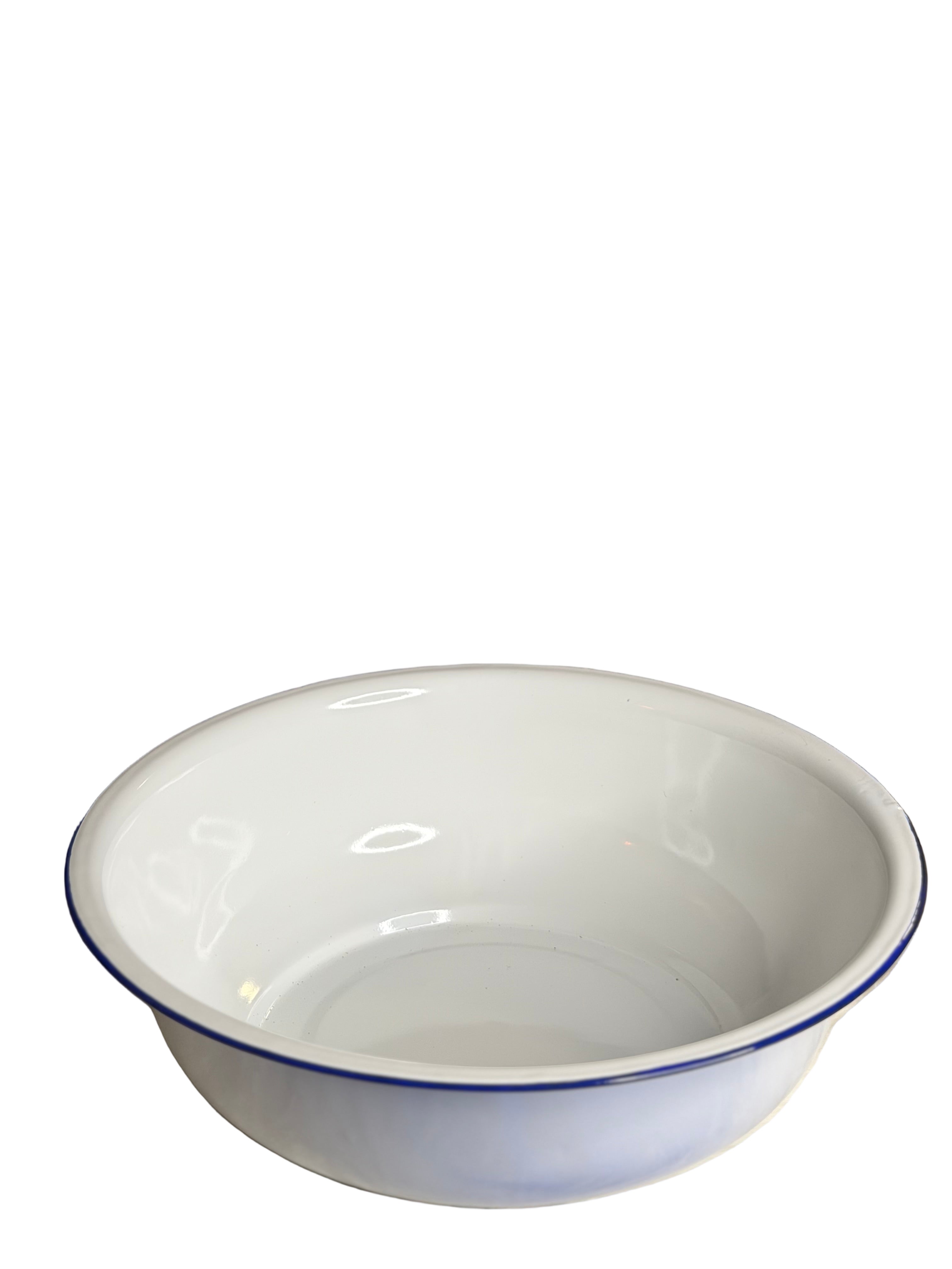 Kivèt Blan Enamel White Basin Elegant and Durable for Everyday Use