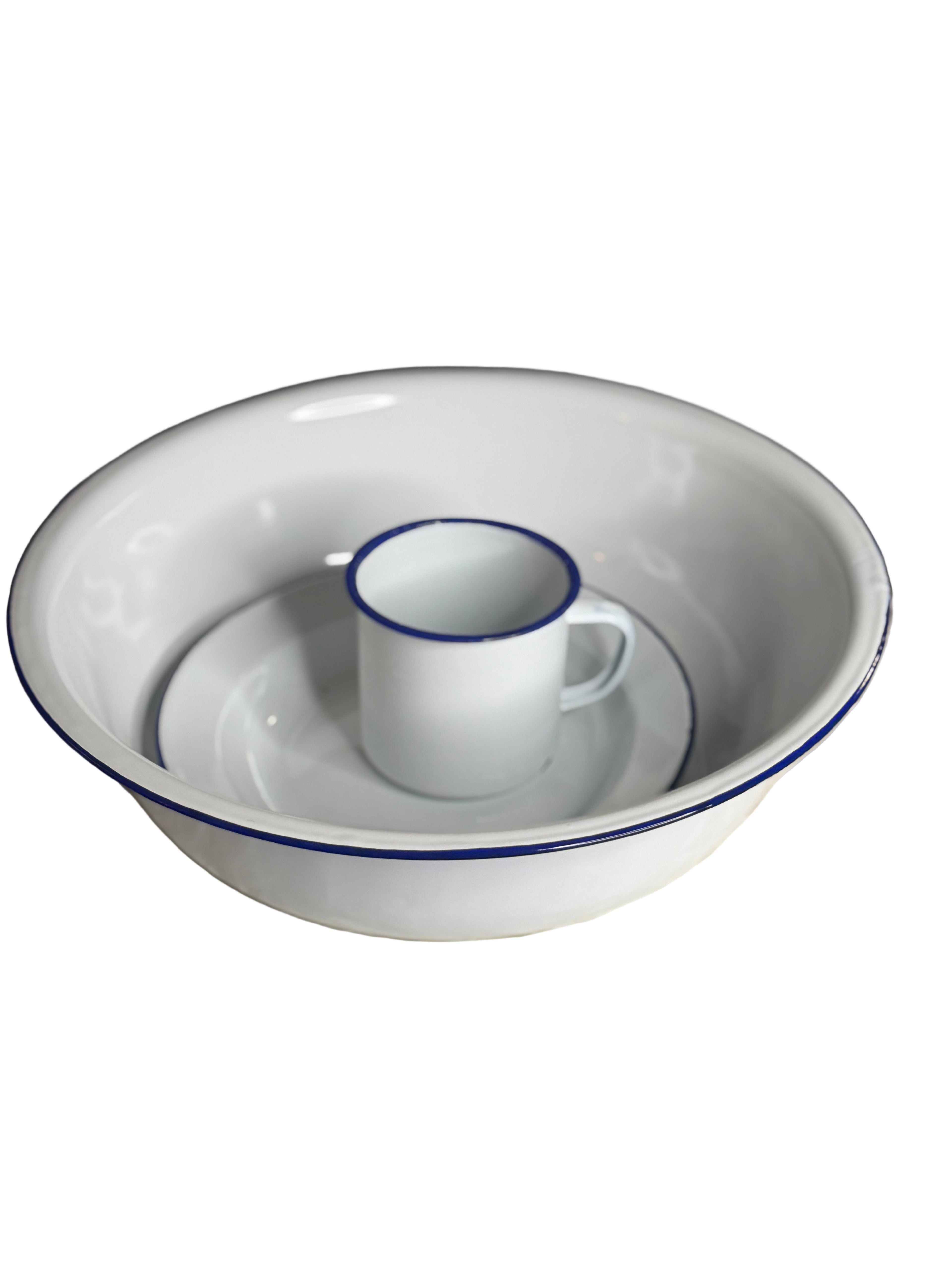 Kivèt Blan Enamel White Basin Elegant and Durable for Everyday Use