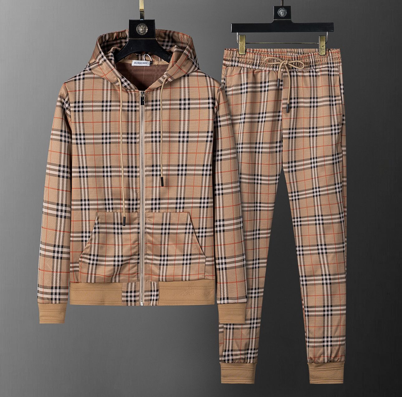 Men’s Luxury Plaid Hoodie & Jogger Set Burberry
