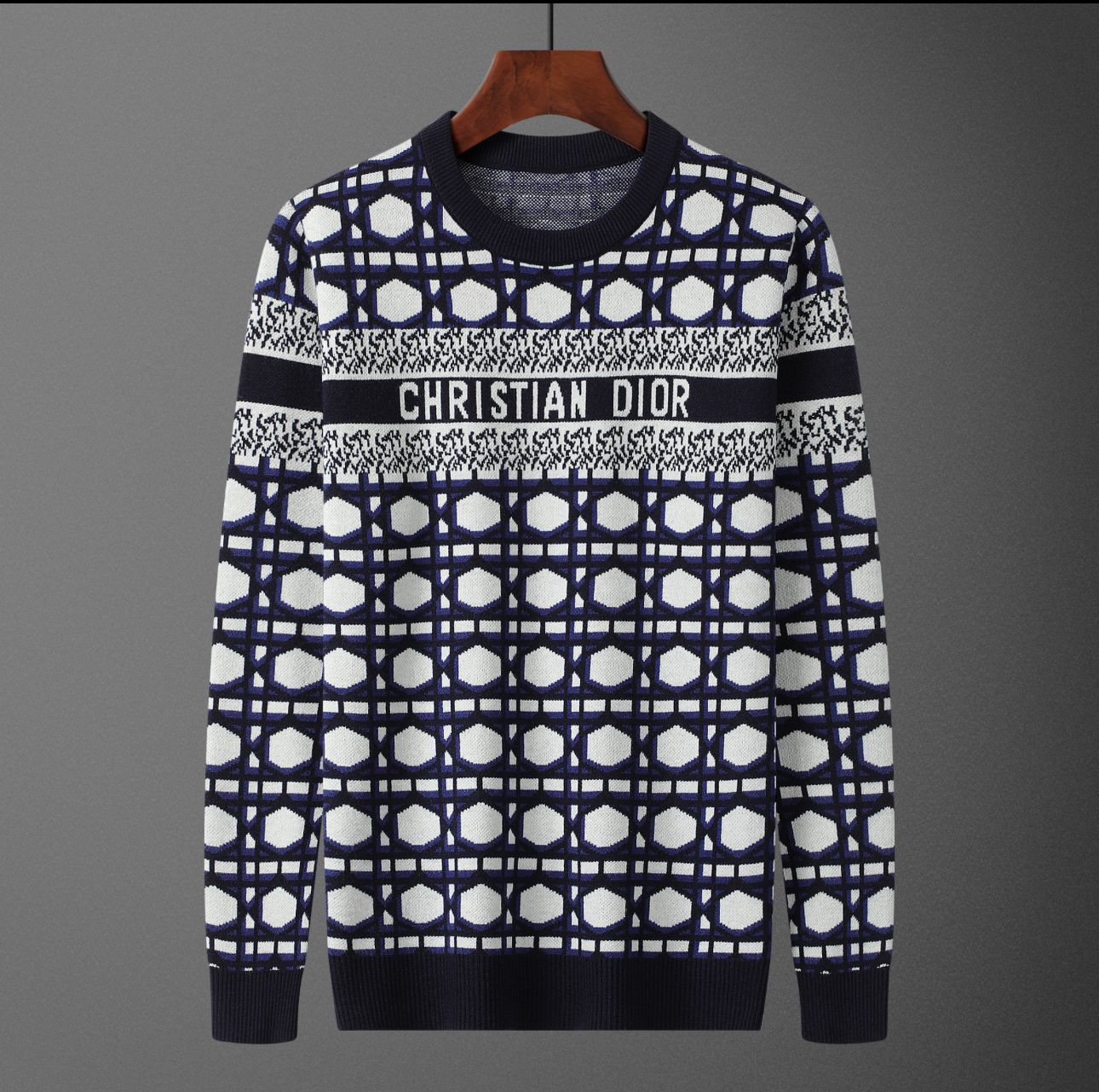 Blue Pattern Sweater Christian Dior